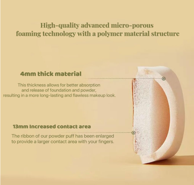 2PC Premium Skin-Friendly Powder Puff 🌸 - Wet & Dry Use 💧, Soft as Baby's Skin 🍼, Continuous Powder Release 🌿