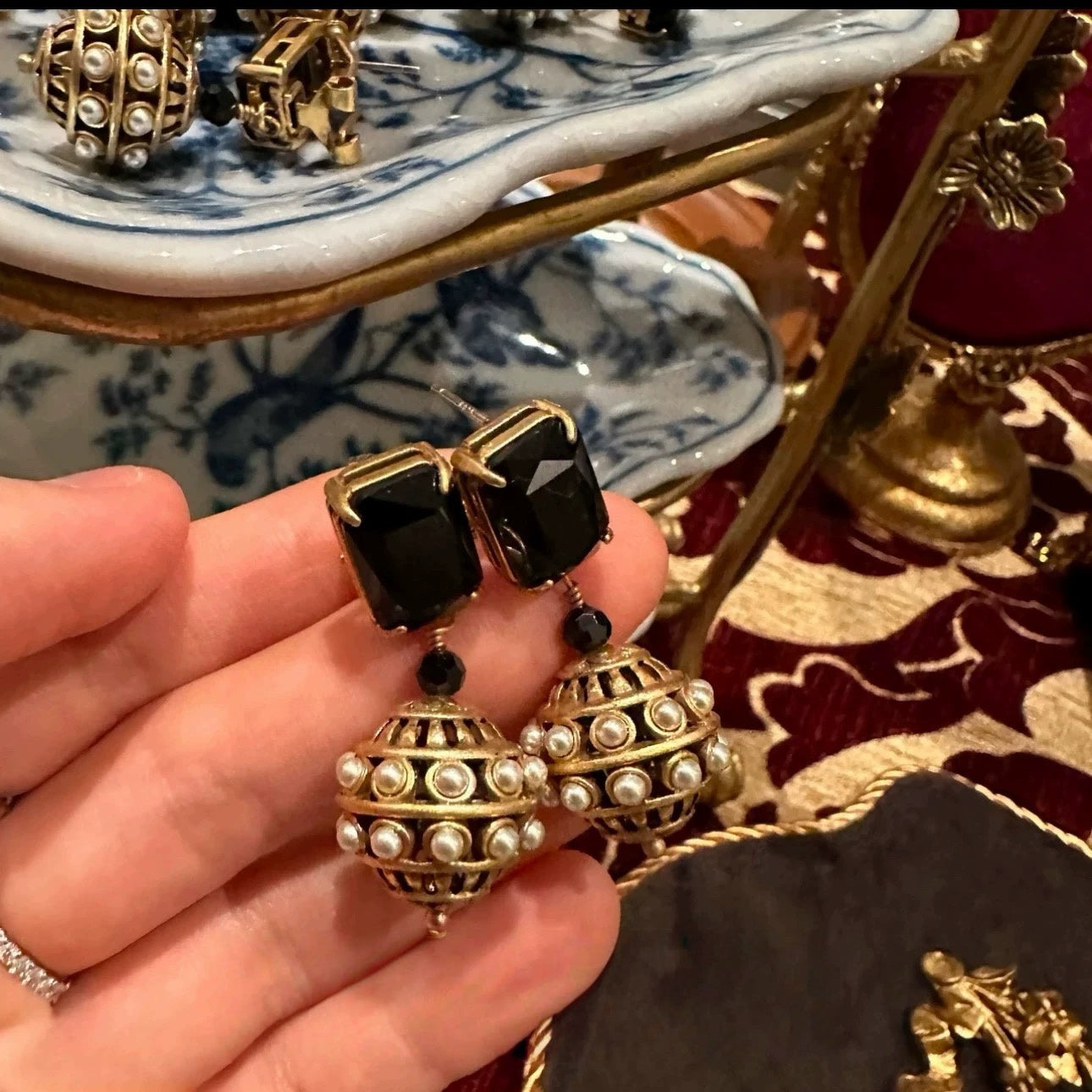 ✨Vintage Baroque Pearl Cage Earrings | Retro Charm Drop Earrings✨