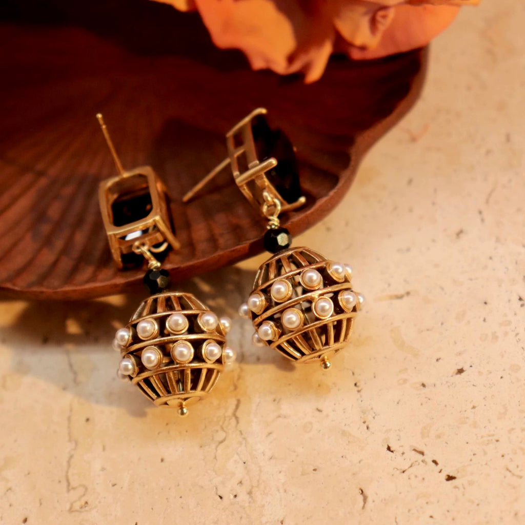 ✨Vintage Baroque Pearl Cage Earrings | Retro Charm Drop Earrings✨