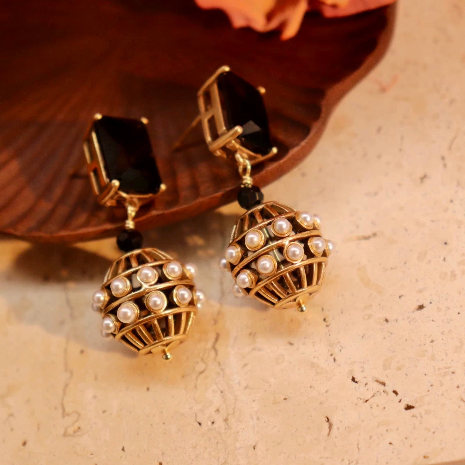 ✨Vintage Baroque Pearl Cage Earrings | Retro Charm Drop Earrings✨