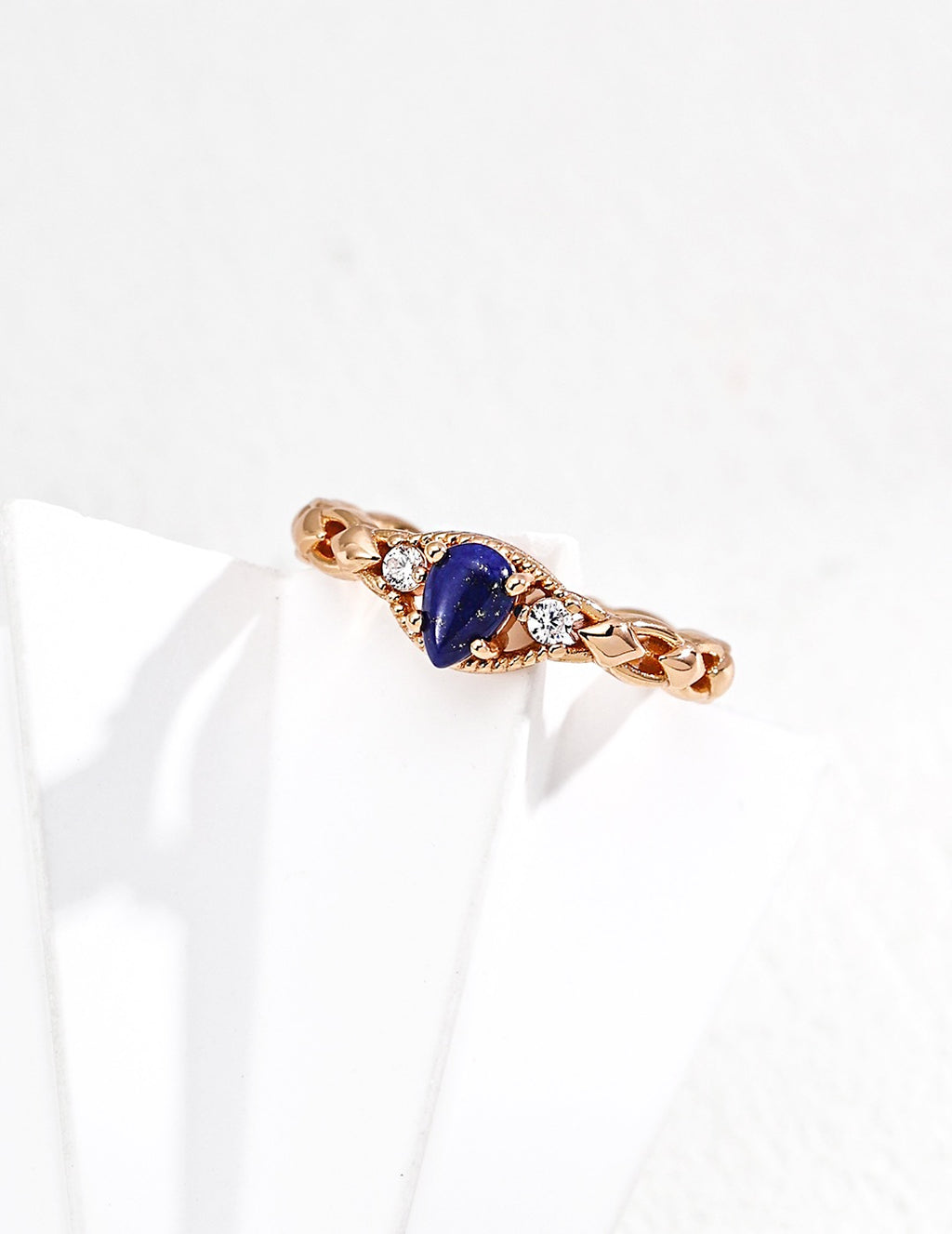 💍S925 Vintage Gemstone Ring – Lapis Lazuli / Mother of Pearl