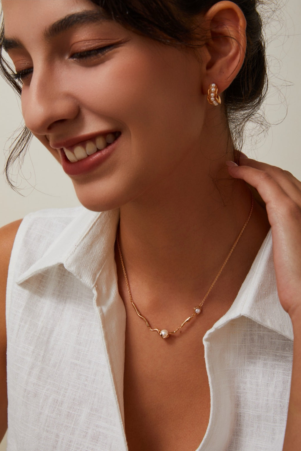 18K Gold Vermeil Freshwater Pearl Necklace – Minimalist S925 Statement Jewelry