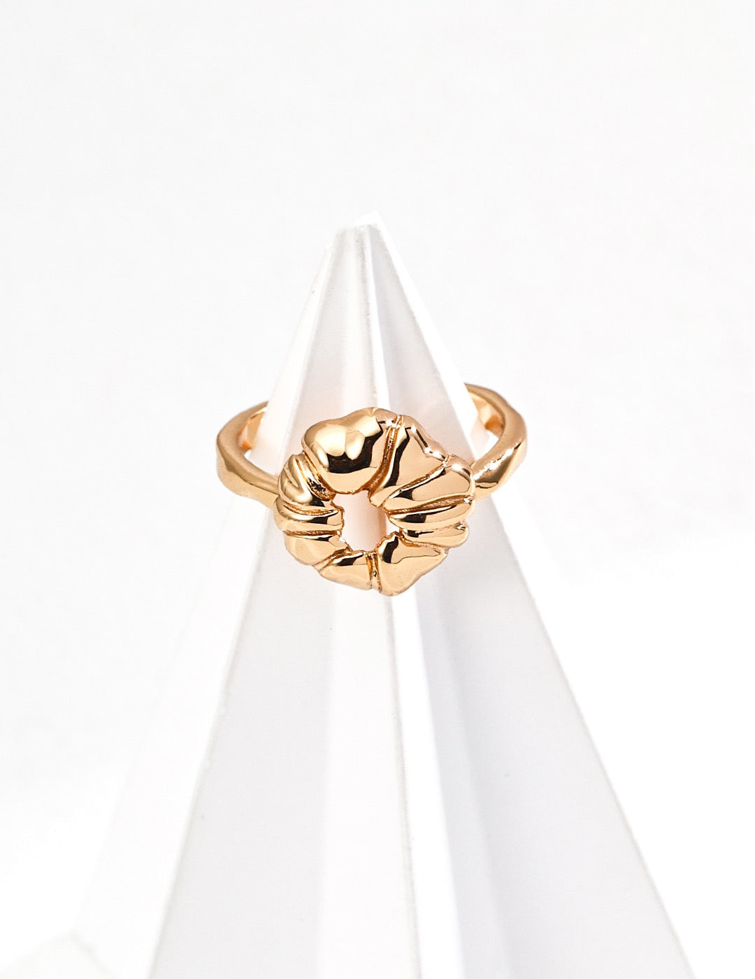 S925 Vintage Adjustable Gold Ring – Open Band Retro Statement Jewelry