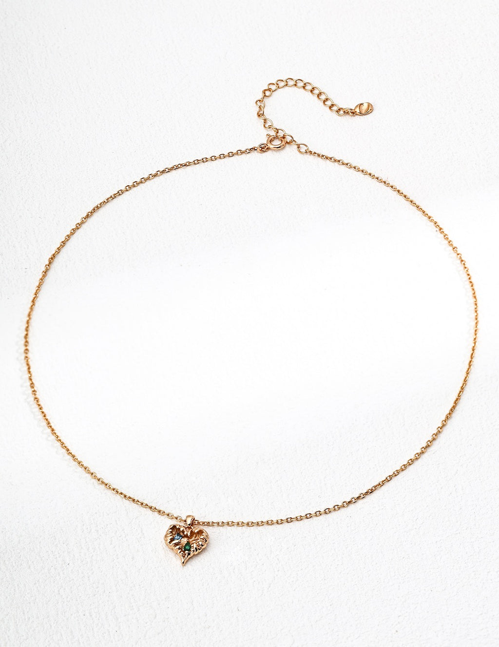 S925 Vintage Heart Necklace – Gold-Plated Sterling Silver with Zircon Pendant