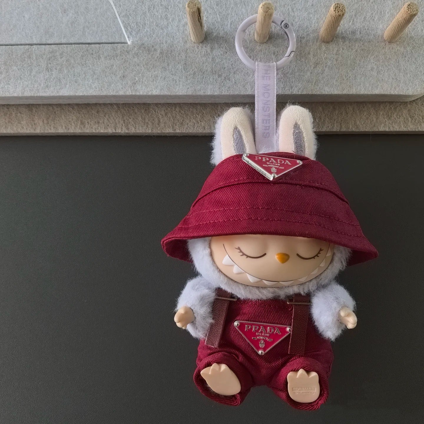 Bucket Hat & Overalls Set for 17cm Dolls | Labubu-Style Clothes