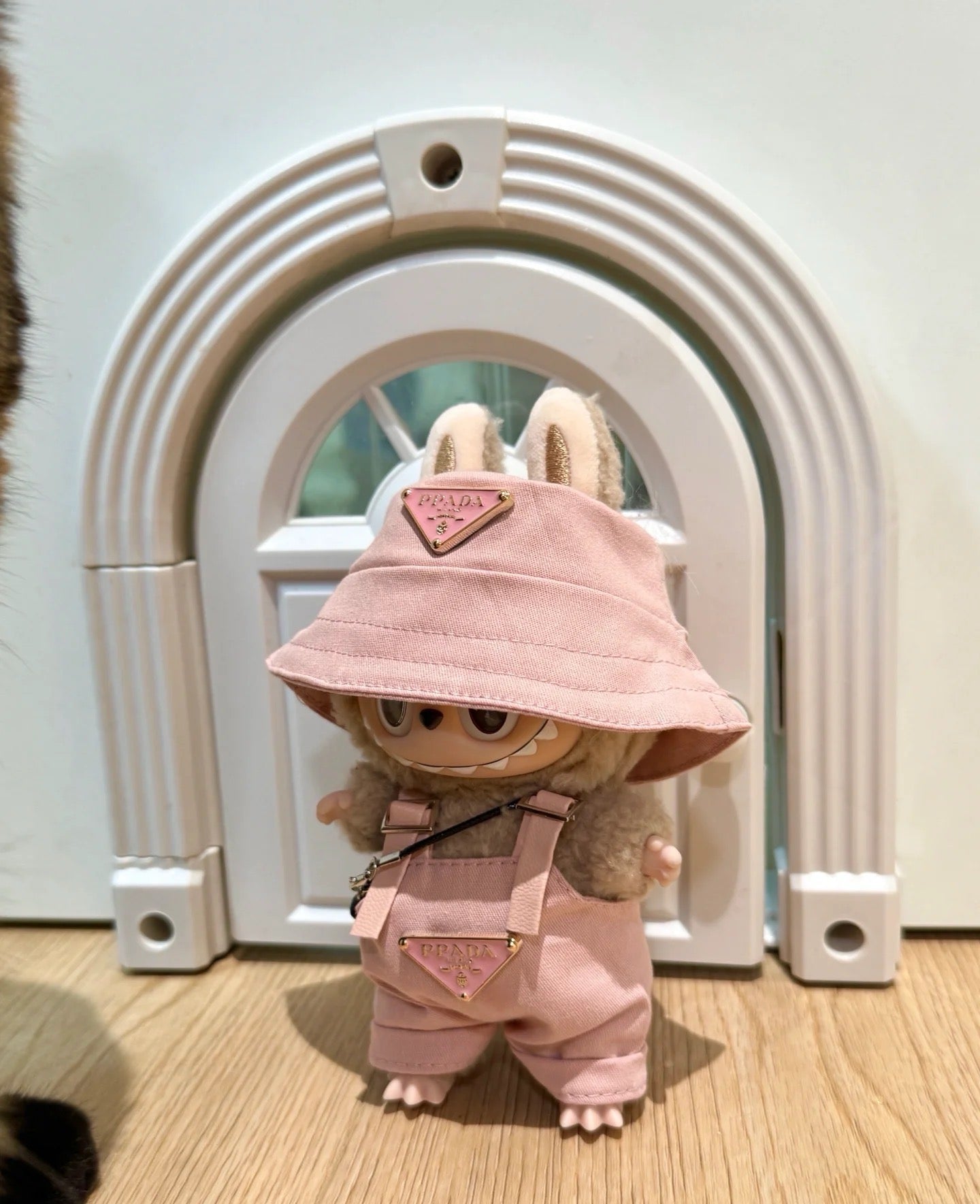 Bucket Hat & Overalls Set for 17cm Dolls | Labubu-Style Clothes