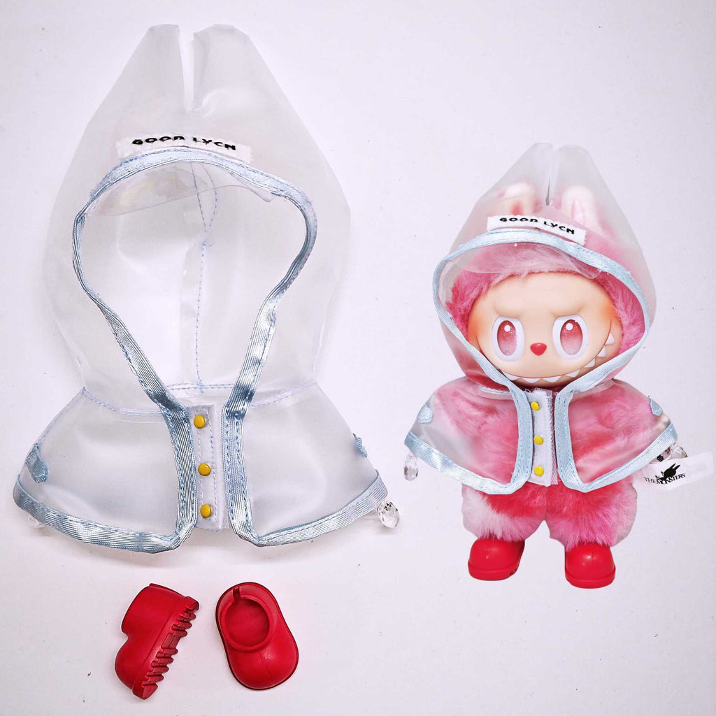 Raincoat Set for Labubu Dolls – Fits Gen 1/2/3 | Optional Shoes