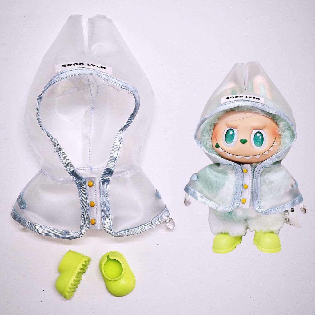Raincoat Set for Labubu Dolls – Fits Gen 1/2/3 | Optional Shoes