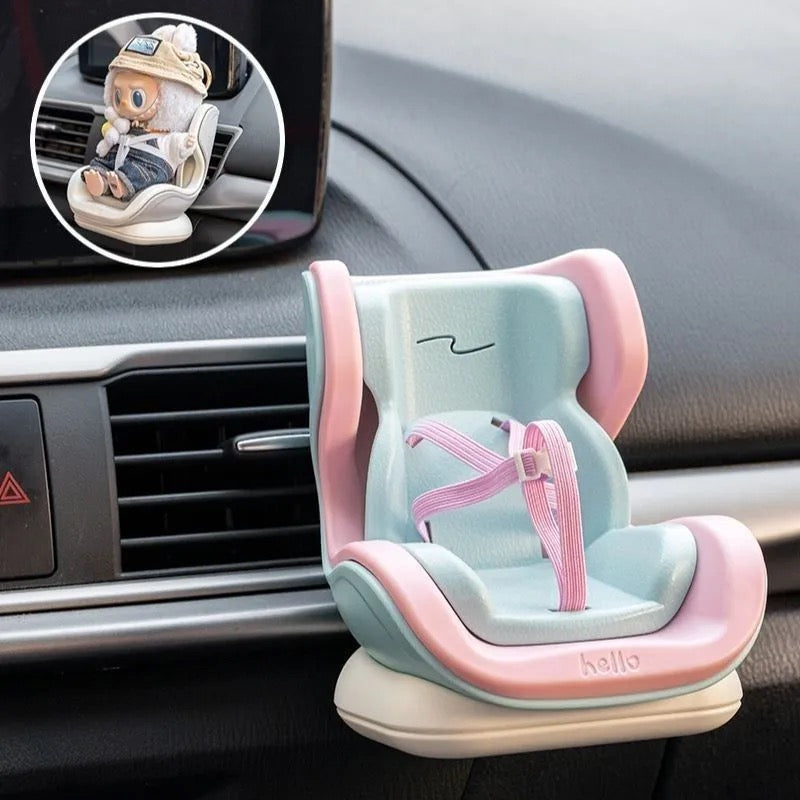Mini Doll Car Seat for Air Vent | Cute Doll Safety Chair for Labubu
